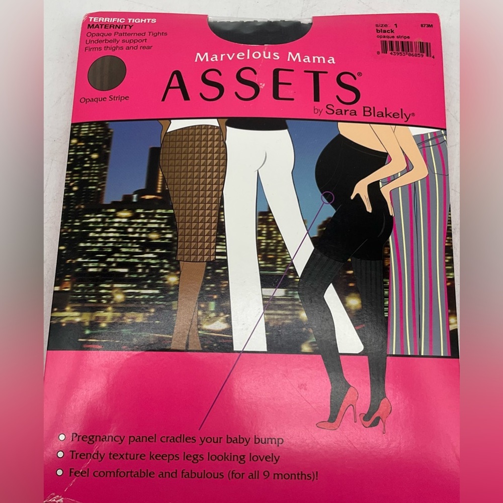 Assets By Sara Blakley Maternity Patterned Tights Size 1 Black